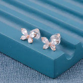 Butterfly 92.5 Rose Gold Plated  Silver Earrings For Women